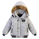 AMIYAN Toddler Boys Down Jacket Fur Collar Hood Thick Warm Winter Snowsuit Coat Parka