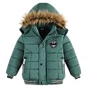 AMIYAN Toddler Boys Down Jacket Fur Collar Hood Thick Warm Winter Snowsuit Coat Parka