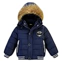 AMIYAN Toddler Boys Down Jacket Fur Collar Hood Thick Warm Winter Snowsuit Coat Parka