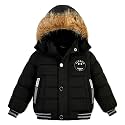 AMIYAN Toddler Boys Down Jacket Fur Collar Hood Thick Warm Winter Snowsuit Coat Parka
