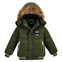 AMIYAN Toddler Boys Down Jacket Fur Collar Hood Thick Warm Winter Snowsuit Coat Parka