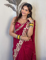 AMIYASILKMILLS Floral Print Bollywood Georgette Saree Pink
