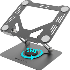 amkette ergo hi-rise 360 metal 156 inches carbon steel rotatable laptop stand with adjustable height compatible with universal laptops