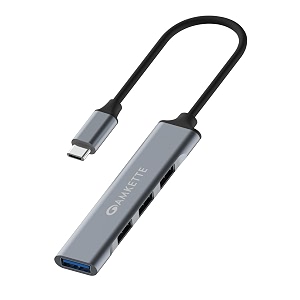 amkette usb c hub 4 port type c hub for laptoppc with usb 30 port for 5 gbps superspeed data transmission1usb 30 ports 3usb 20 portsleek metal designuniversally compatible
