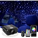 AMKI 16W Starlight Headliner Kit Twinkle+Sound Activated 550pcs 0.03in 13.1ft Cable End Glow Fiber Optic Light APP/Remote Control RGBW Starlight Box for Car Home Star Ceiling Decor