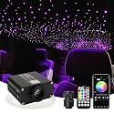 AMKI 16W Starlight Headliner Kit Twinkle+Sound Activated 650pcs 0.03in 9.8ft Cable End Glow Fiber Optic Light APP/Remote Control RGBW Starlight Box for Car Home Star Ceiling Decor