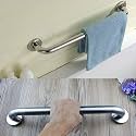 SS Bathroom Grab Bar Home Assist Safety Helping Handle Bars Silver Color (Pack of 1) (18 Inches)
