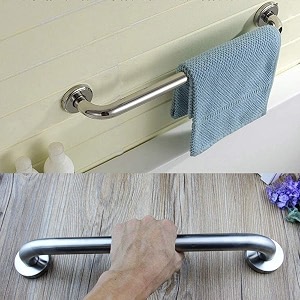 stainless steel bathroom grab bar  24 inches anti-slip safety handle for home bathroomshower and staircase  durable amp rust-resistant assist bar silver pack of 1