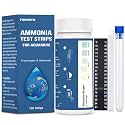 Ammonia Test Strips for Fish Tank: 100 Count Aquarium Ammonia Test Strips for Saltwater &amp; Freshwater Aquariums &amp; Ponds – Ammonia Test Kit with Test Tube Thermometer Stick