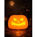 Ammonite Halloween Pumpkin Night Light – RGB 30-Minute Timer Dimming Silicone Pumpkin Lamp, Touch Control Decor with Glow Effect, Halloween Party