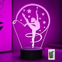 Ammonite Rhythmic Gymnastics Night Light, 3D Led Gymnastics Sports Lamp 16 Color Changing with Remote Control and Timer, Birthday Xmas Gifts for Girl Women Athletes Gymnastic Enthusiasts