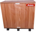 AMMu Wooden Trolley with Battery Tray for Inverter Battery (Teak Color) Trolley for Inverter and Battery
