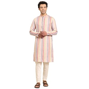 Amodh by Kisah Mens Navy Blue Cotton