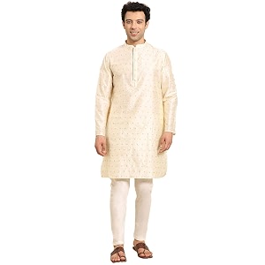 Amodh by Kisah Mens Navy Blue Cotton