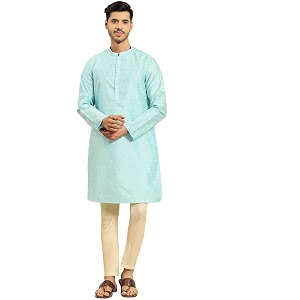 Amodh by Kisah Mens Navy Blue Cotton