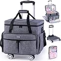 AMOIGEE Rolling Craft Bag with Wheels for Sewing Machine & Craft Supplies
