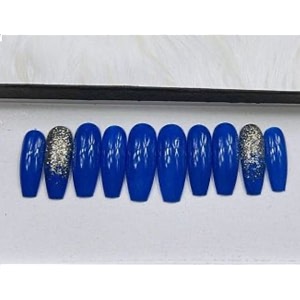 fake nail with glue uv treated nail tip false nails kit all hand made reusable press on nail for women39s almond nail tip nail art kit 12 nail set in one pack