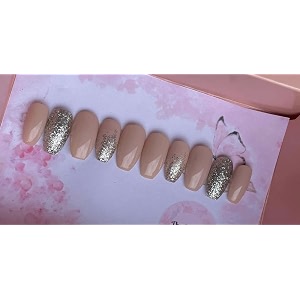 fake nail with glue uv treated nail tip false nails kit all hand made reusable press on nail for women39s almond nail tip nail art kit 12 nail set in one pack
