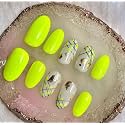 fake nail with glue UV treated nail tip, false nails kit, all hand made reusable press on nail almon nail tip 12 nail set in one pack (neon green)