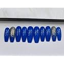 fake nail with glue UV treated nail tip, false nails kit, all hand made reusable press on nail for women's almond nail tip, nail art kit 12 nail set in one pack