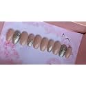 fake nail with glue UV treated nail tip, false nails kit, all hand made reusable press on nail for women's almond nail tip, nail art kit 12 nail set in one pack