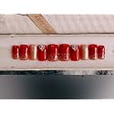 fake nail with glue UV treated nail tip, false nails kit, all hand made reusable press on nail almon nail tip 12 nail set in one pack (dark red)