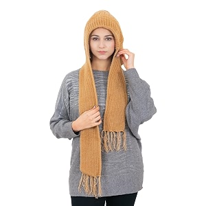 amoldo women39s warm hood muffler classic plain design cream