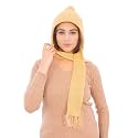 AMOLDO Women's Warm Hood Muffler (Classic Plain) (Design Cream)