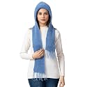 AMOLDO Women's Wool Beanie Hat with Attached Scarf &amp; Fleece (Classic Plain)