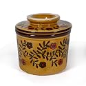 Ceramic Butter Box Dish Tray Container with lid, Large Butter Tray Set, Butter Keeper, Butter Storage Container, Butter Storage Box, 100gm Butter Box - Brown Floral