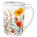 AmorArc Tea Cup With Infuser and Lid, 18oz Loose Leaf Tea Mug With Steeper