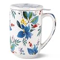 AmorArc Tea Cup With Infuser and Lid, 18oz Loose Leaf Tea Mug With Steeper