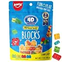 AMOS 4D Gummy Blocks Candy Bricks, Edible Building Blocks, Themed Novelty Candy for Kids Birthday Party, Cupcake Topper, Resealable 6.98oz Bag (Pack of 1)
