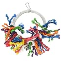 A&E CAGE COMPANY HB545 Happy Beaks Rope Swing preening Assorted Bird Toy, 8 by 11"