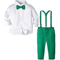 A&amp;J DESIGN Toddler Boy Suit Baby Dress Outfit, Suspender &amp; Bow Tie 12M - 6Y