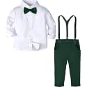 A&J DESIGN Toddler Boy Suit Baby Dress Outfit, Suspender & Bow Tie 12M - 6Y