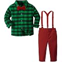A&amp;J DESIGN Toddler Boy Suit Baby Dress Outfit, Suspender &amp; Bow Tie 12M - 6Y