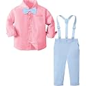 A&amp;J DESIGN Toddler Boy Suit Baby Dress Outfit, Suspender &amp; Bow Tie 12M - 6Y