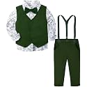 A&amp;J DESIGN Toddler Boys Formal Clothes Suspender Outfit Dress Suit 12M - 6Y