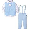A&amp;J DESIGN Toddler Boys Formal Clothes Suspender Outfit Dress Suit 12M - 6Y