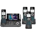 AT&T 4-Handset DECT 6.0 Cordless Home and Business Phone with Answering Machine, 5" Color Display, One-Touch Shortcut, Conference, Intercom, Smart Call Blocker, Bluetooth Connect to Cell: DLP73490