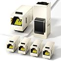 AMPCOM CAT7 Inline Coupler RJ45 STP Keystone Jack, Shielded Female to Female Feedthrough Ethernet Module- 6 Pack