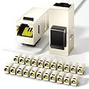 AMPCOM CAT7 Keystone Coupler, 24-Pack Pass Through RJ45 Keystone Jack, Shielded Female to Female Ethernet Feedthrough Inline Coupler