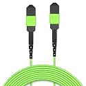 AMPCOM MPO to MPO Trunk Cable 50/125μm Multimode OM5 (8 Fiber, MPO to MPO Female, Type B, LSZH/Riser, UPC, Lime Green) 30m (98.4ft)