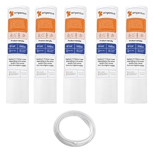 ampereus pp spun filter cartridge 10 inch with 2 meter 1434 compatible for all type commercial ro housing sediment filters  purifier cartridge replacement high-density pre-filter candle 5 pcs pp