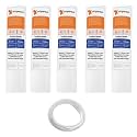 AMPEREUS PP Spun Filter Cartridge 10 inch with 2 Meter 1/4" Compatible for All Type Commercial Ro Housing Sediment Filters | Purifier Cartridge, Replacement High-Density Pre-Filter Candle (5 Pcs PP)