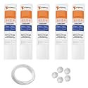 AMPEREUS PP Spun Filter Cartridge 10 inch with 2 Mater Pipe 1/4" & 5 Antiscalant Balls Compatible for All Type Commercial RO Pre Filters | Replacement High-Density Pre-Filter Candle (5 Pcs PP)