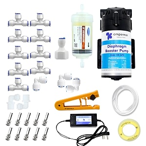 ampereus fogger kit for dairy farm and home fogging machine for cooling with 10 nozzles 100 gpd pump 15 meter pipe uf membrane and pipe cutter nozzle distance 14m