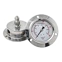 AMPEREUS RO Water Pressure Gauge/Meter 7Kg-100 PSI for RO Booster Pump, Industrial &amp; Home | Stainless Steel Body 1/4” Inch Back Connection Accurate Pressure Gauge for check water