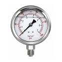 AMPEREUS Water Pressure Gauge Meter for RO, Industrial & Home Use | 1/4” Bottom Connection Durable Stainless Steel Body Water Pressure Meter with Accurate Reading Monitor (7 kg/cm²/100 PSI)